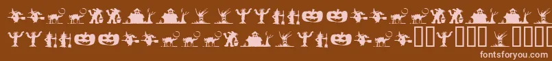 SilbooettesTryout-fontti – vaaleanpunaiset fontit ruskealla taustalla