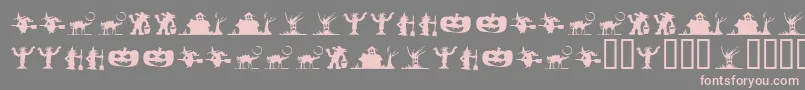 フォントSilbooettesTryout – 灰色の背景にピンクのフォント