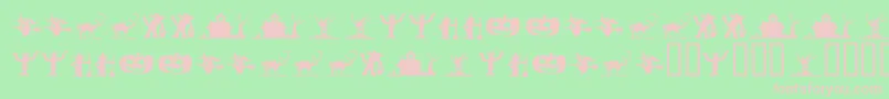 SilbooettesTryout-fontti – vaaleanpunaiset fontit vihreällä taustalla