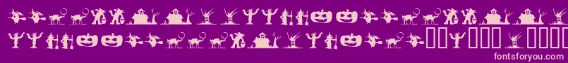 SilbooettesTryout-fontti – vaaleanpunaiset fontit violetilla taustalla