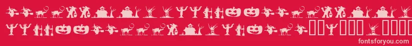 SilbooettesTryout-fontti – vaaleanpunaiset fontit punaisella taustalla