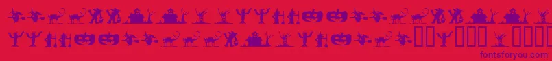 Czcionka SilbooettesTryout – fioletowe czcionki na czerwonym tle
