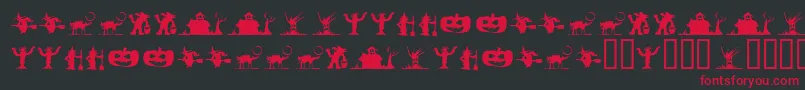 フォントSilbooettesTryout – 黒い背景に赤い文字