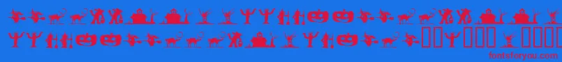 Шрифт SilbooettesTryout – красные шрифты на синем фоне