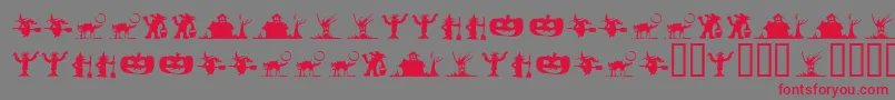 フォントSilbooettesTryout – 赤い文字の灰色の背景