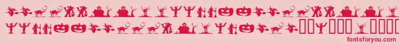 フォントSilbooettesTryout – ピンクの背景に赤い文字