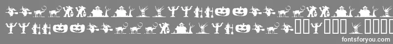 SilbooettesTryout-fontti – valkoiset fontit harmaalla taustalla