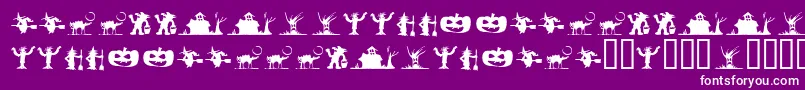 SilbooettesTryout-fontti – valkoiset fontit violetilla taustalla
