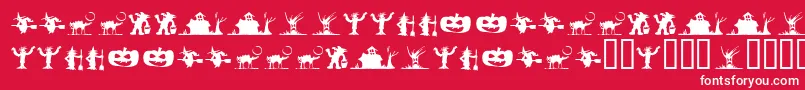 フォントSilbooettesTryout – 赤い背景に白い文字