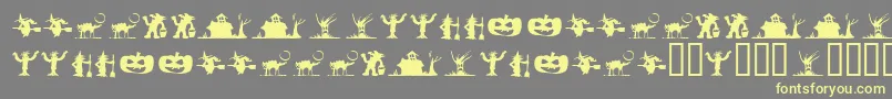 フォントSilbooettesTryout – 黄色のフォント、灰色の背景
