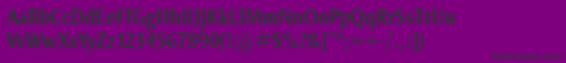 OdenseCondBold-fontti – mustat fontit violetilla taustalla