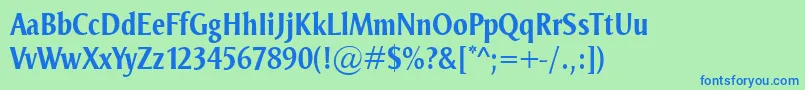 フォントOdenseCondBold – 青い文字は緑の背景です。