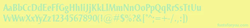 OdenseCondBold Font – Green Fonts on Yellow Background