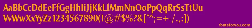 OdenseCondBold Font – Orange Fonts on Purple Background