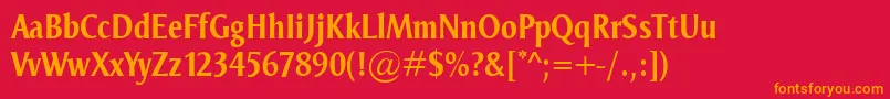 OdenseCondBold Font – Orange Fonts on Red Background