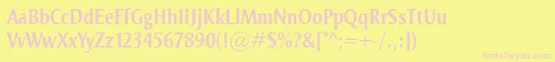 OdenseCondBold Font – Pink Fonts on Yellow Background