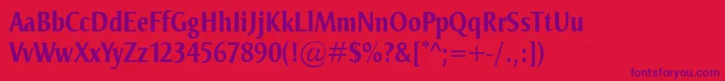 OdenseCondBold Font – Purple Fonts on Red Background