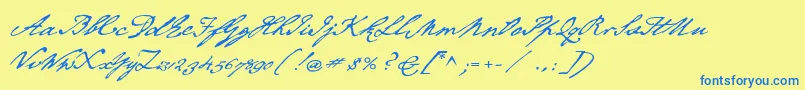 P22chatham-Schriftart – Blaue Schriften auf gelbem Hintergrund