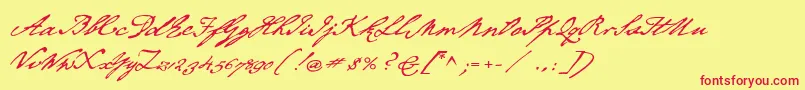 P22chatham-Schriftart – Rote Schriften auf gelbem Hintergrund