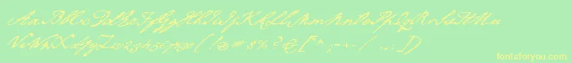 P22chatham Font – Yellow Fonts on Green Background