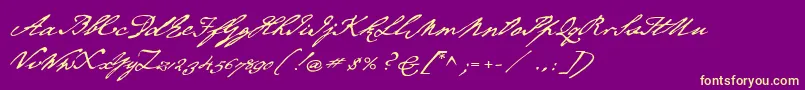 P22chatham Font – Yellow Fonts on Purple Background