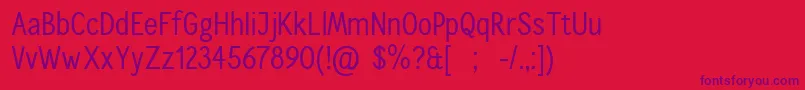 フォントCallingcardsRegSample – 赤い背景に紫のフォント