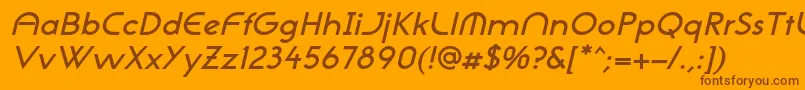 Czcionka NeogothisadfstdDemibdoblique – brązowe czcionki na pomarańczowym tle