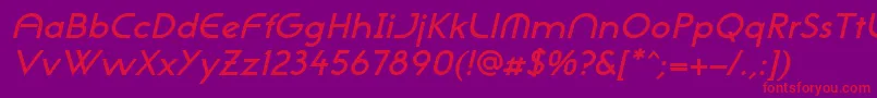 NeogothisadfstdDemibdoblique Font – Red Fonts on Purple Background