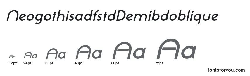 Размеры шрифта NeogothisadfstdDemibdoblique