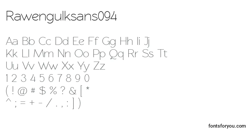 A fonte Rawengulksans094 (105129) – alfabeto, números, caracteres especiais