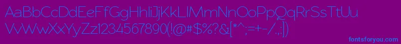 Rawengulksans094-fontti – siniset fontit violetilla taustalla