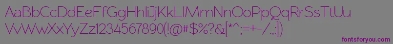 Czcionka Rawengulksans094 – fioletowe czcionki na szarym tle