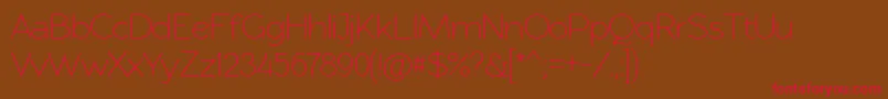 Rawengulksans094-Schriftart – Rote Schriften auf braunem Hintergrund