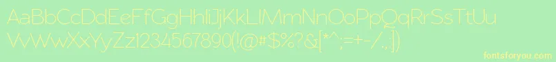 Rawengulksans094 Font – Yellow Fonts on Green Background