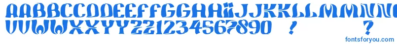フォントJmhFeliz – 白い背景に青い文字