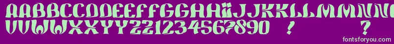 JmhFeliz-Schriftart – Grüne Schriften auf violettem Hintergrund