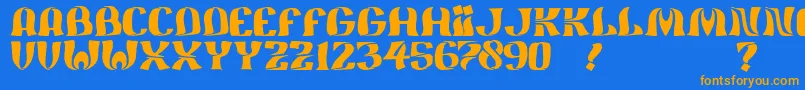 JmhFeliz Font – Orange Fonts on Blue Background