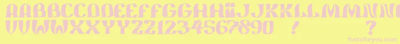 JmhFeliz Font – Pink Fonts on Yellow Background