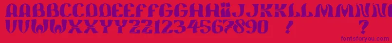 JmhFeliz Font – Purple Fonts on Red Background