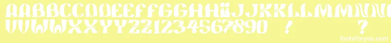 フォントJmhFeliz – 黄色い背景に白い文字