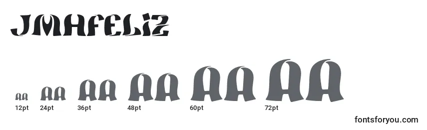 Размеры шрифта JmhFeliz