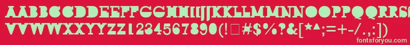 Rockmodus039 Font – Green Fonts on Red Background