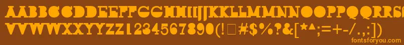 Rockmodus039 Font – Orange Fonts on Brown Background