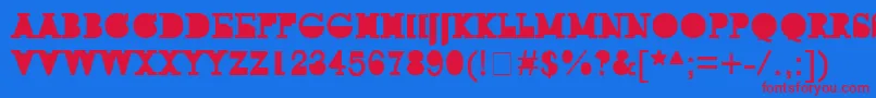 Rockmodus039 Font – Red Fonts on Blue Background