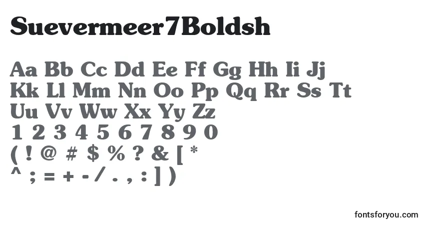 A fonte Suevermeer7Boldsh – alfabeto, números, caracteres especiais