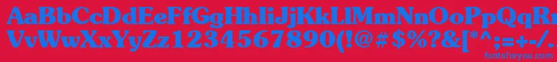 Suevermeer7Boldsh Font – Blue Fonts on Red Background