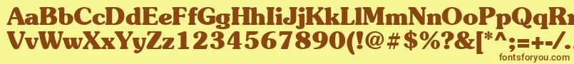 Suevermeer7Boldsh Font – Brown Fonts on Yellow Background