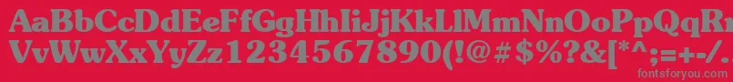 Suevermeer7Boldsh Font – Gray Fonts on Red Background