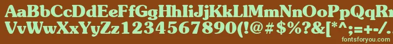 Suevermeer7Boldsh Font – Green Fonts on Brown Background