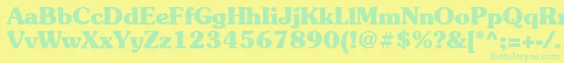 Suevermeer7Boldsh Font – Green Fonts on Yellow Background